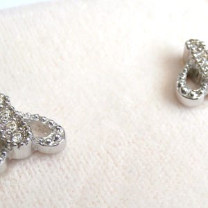 Christian Dior Crystal Earrings; Rhodium Plated, 14 kt Posts: Made in USA
