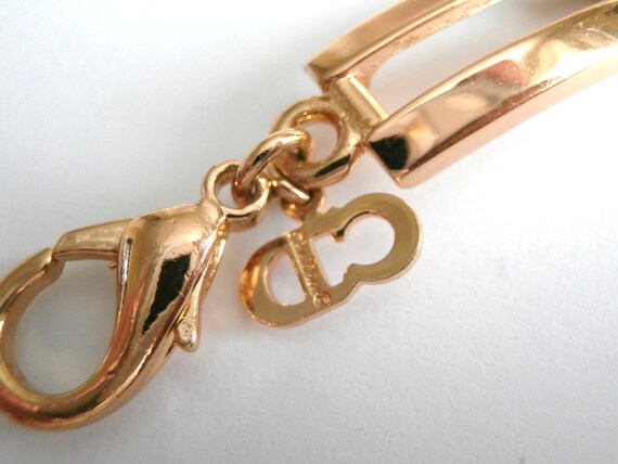 Christian Dior Bracelet Signed 7 1/4" long Gold P… - image 5