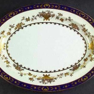 Minton Dynasty Cobalt Blue  Pattern H-3775; Platter 13 1/2&quot;, Bone China: Made in England