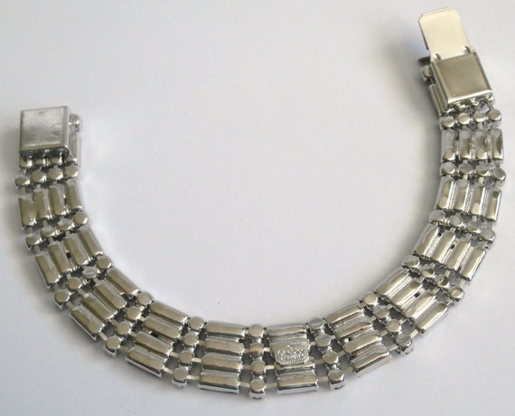 Christian Dior Signed Bracelet Rhodium Plated Set… - image 3