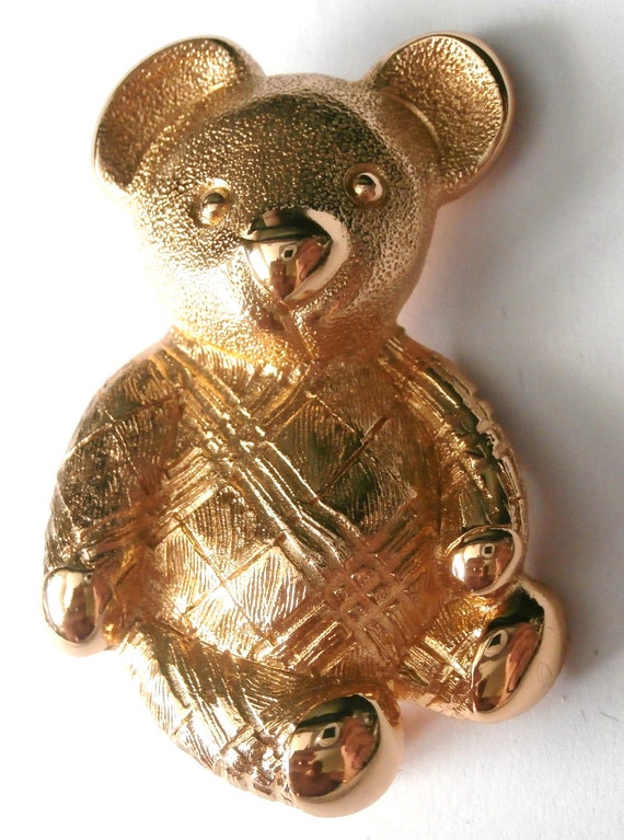 Burberrys クマのブローチ ゴールド Burberrys of London Signed Gold Plated Bear Pin Brooch: Made in