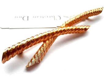 Christian Dior Signed Gold Plated Branch Pin Brooch