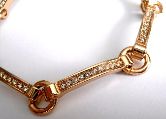 Christian Dior Signed Bracelet Gold Plated set wi… - image 2