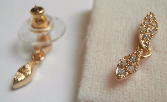 Christian Dior Gold Plated Earrings with Crystals… - image 4