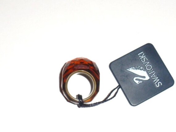 特価商品  Daniel Swarovski XS Topaz Glacier Ring Crystal Paris Signed アクセサリー