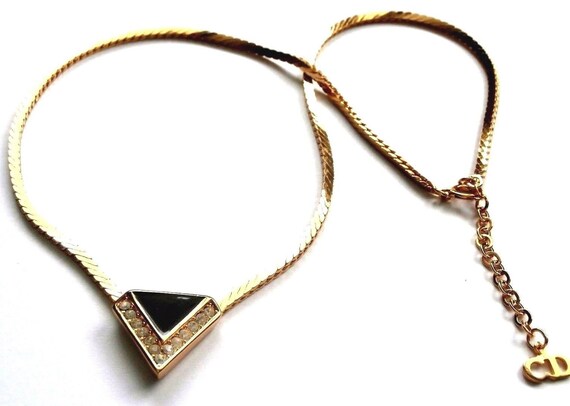 Dior gold plated necklace best sale