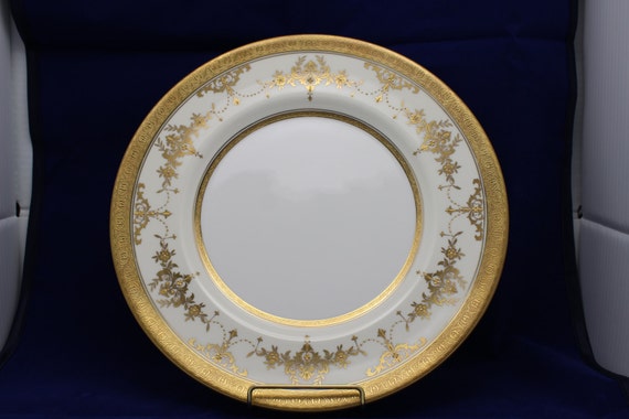 MINTON - 英国王室御用達　MINTON Autumn festival B&amp;B plate Set of 12 Minton Orange & Gold Dinner Plates with White
