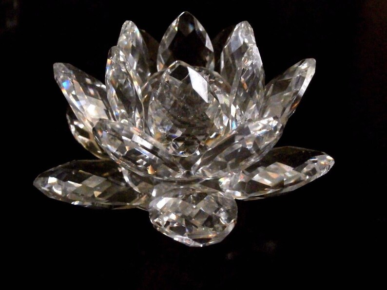 Swarovski Crystal Medium Water Lily Candle Holder NO Box Etsy Canada