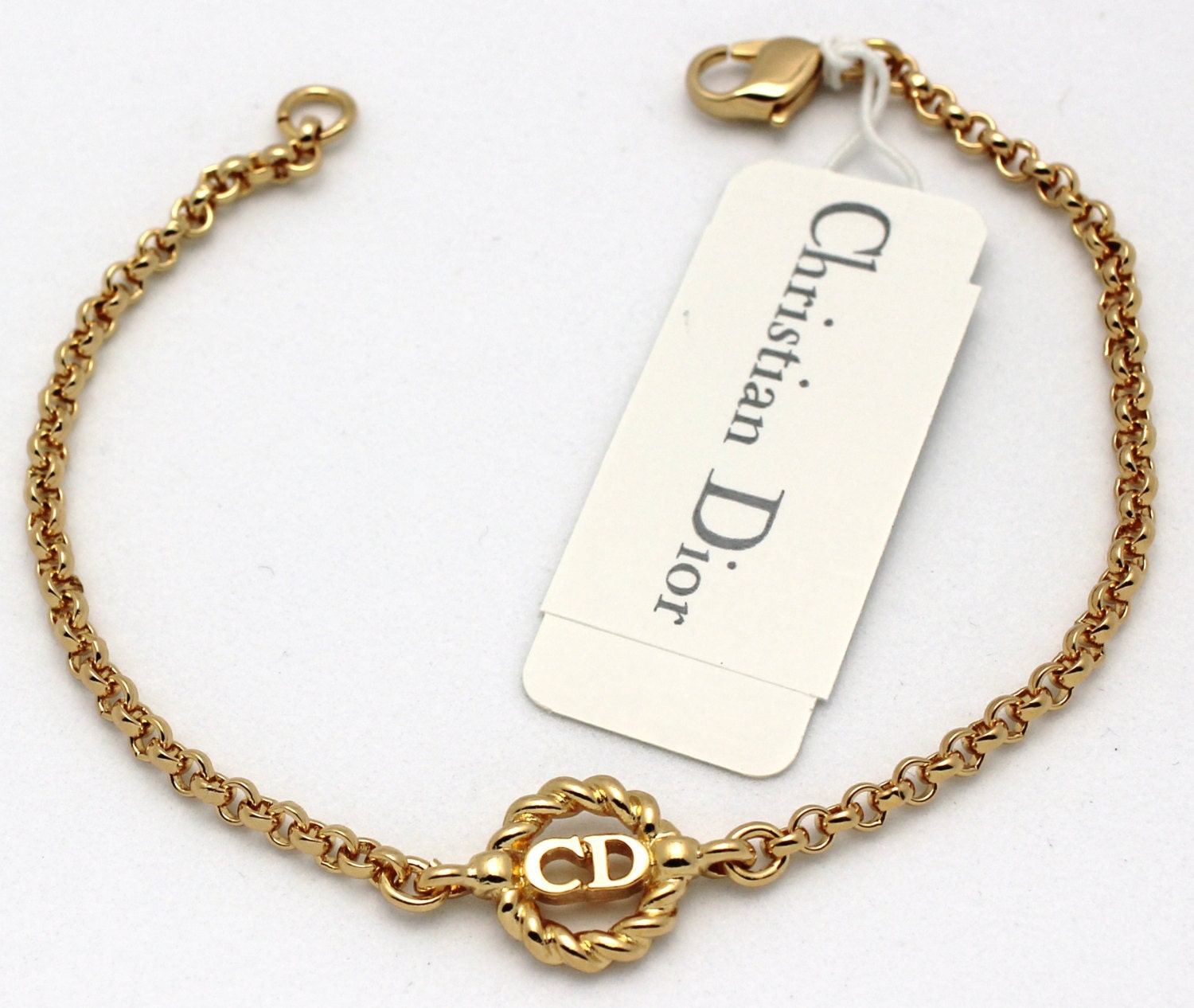 Christian Dior Symbol Bracelet Gold-plated Chain With CD