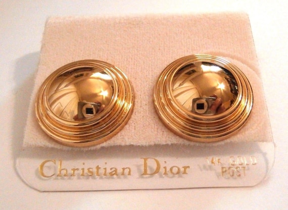 Christian dior 14k hot sale gold post earrings
