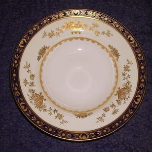 Minton Dynasty Soepkom met kobaltblauwe rand: Bone China, Engeland