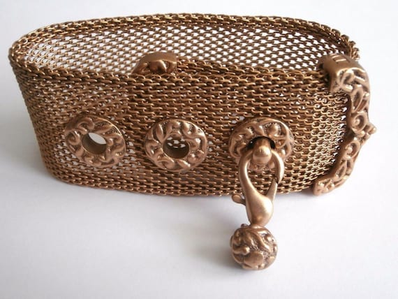 Christian Dior Signed Funky Gold Plated "Belt" Br… - image 4