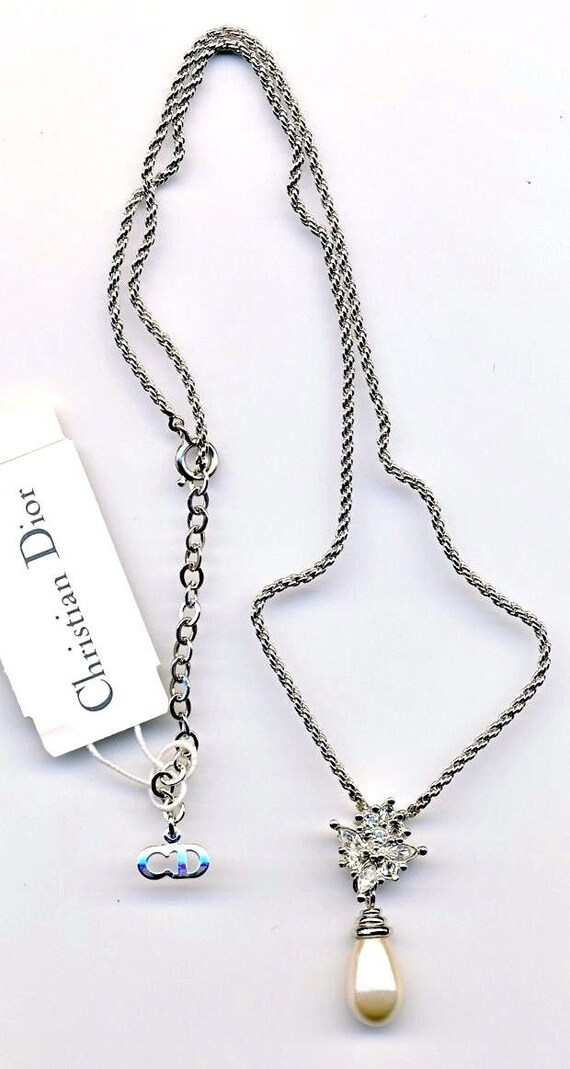 Christian Dior Signed Rhodium Plated 