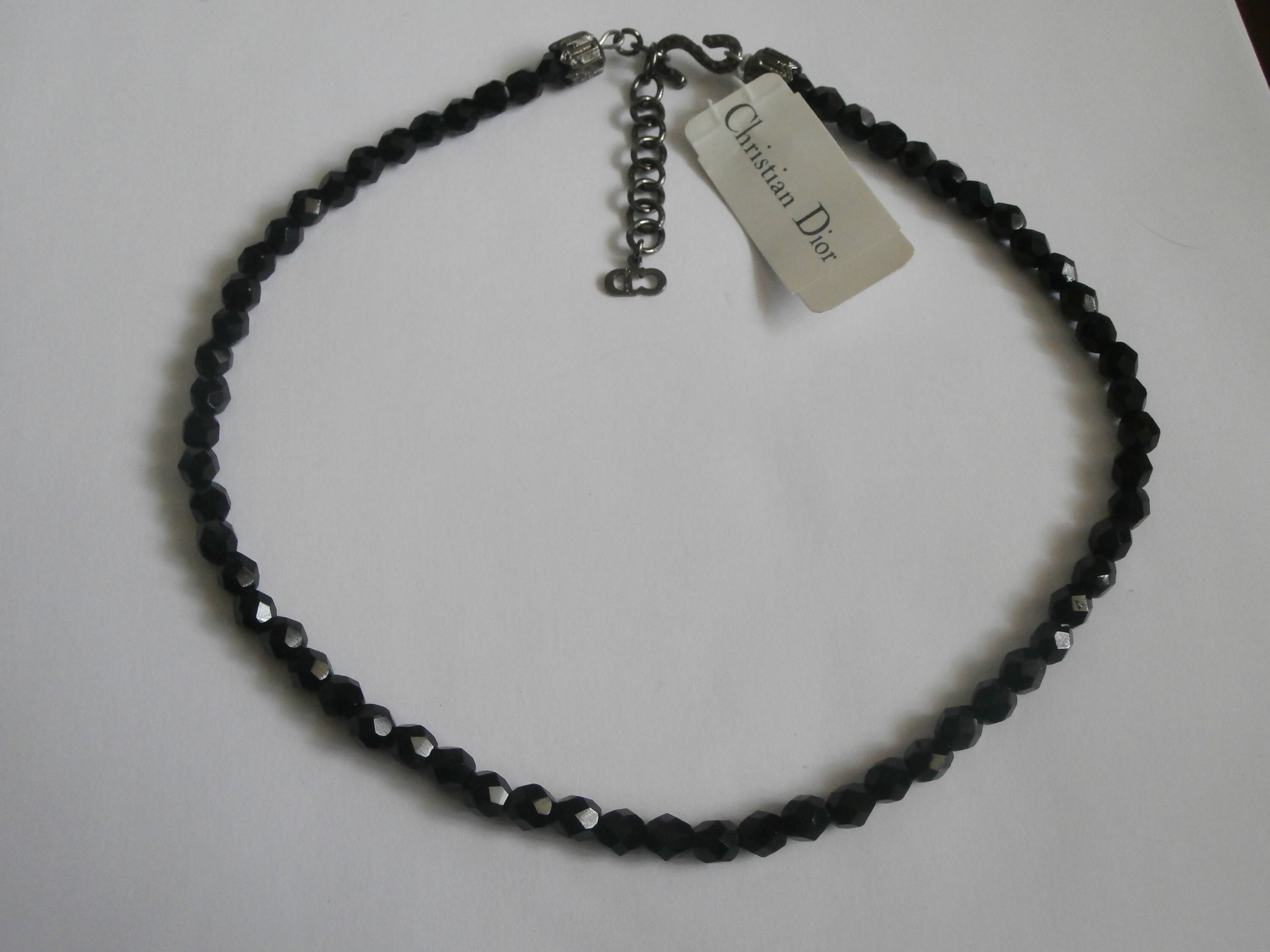 Dior Signed Necklace With Jet Black Crystal Beads Etsy Australia