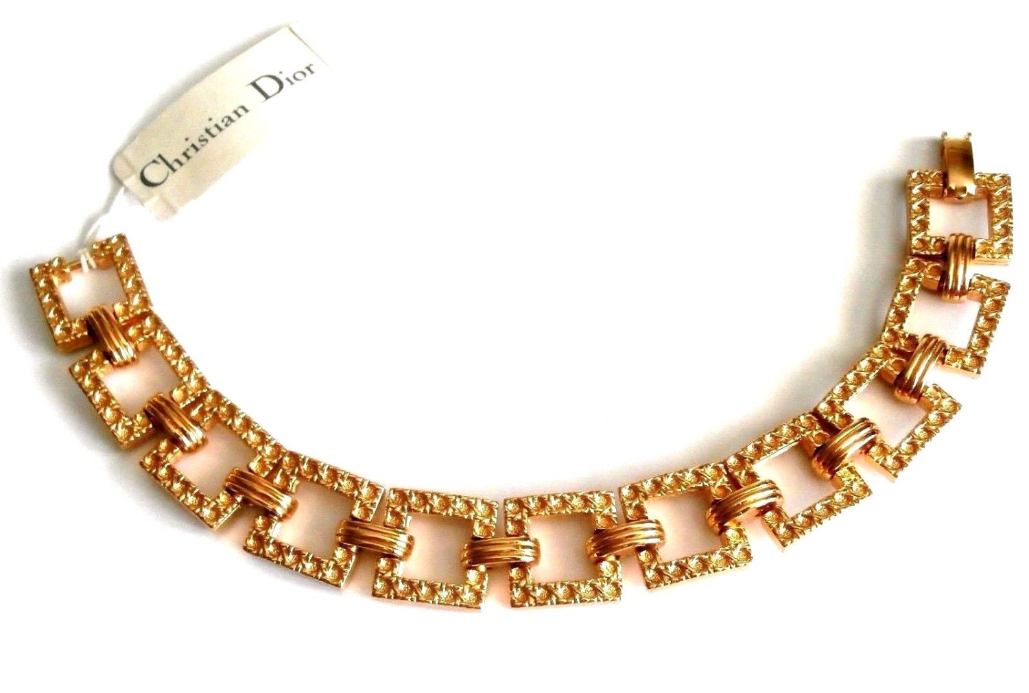 Christian Dior Signed Gold Plated Bracelet 7 3/4 Long Etsy