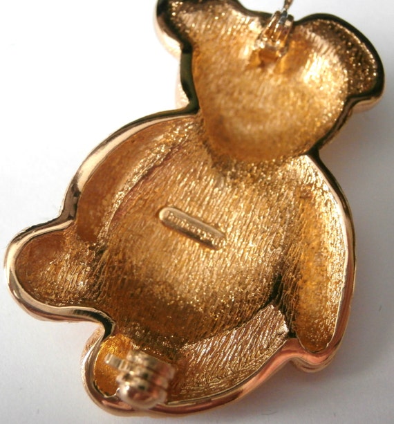 Burberrys of London Signed Gold Plated Bear Pin Brooch: Made in