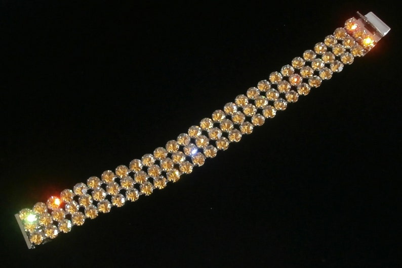 Christian Dior Signed Bracelet with Citrine Austrian Crystals 42 grams w/Dior Logo image 1