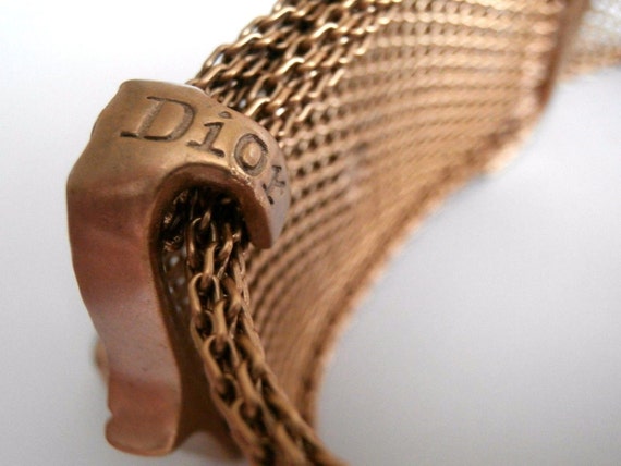 Christian Dior Signed Funky Gold Plated "Belt" Br… - image 5