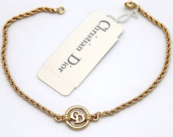 Christian Dior Symbol Bracelet Gold Plated CD Monogram