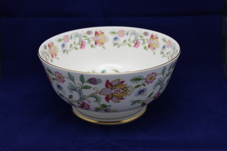Minton Haddon Hall Salad Bowl English Bone China Large Gold Trim Etsy
