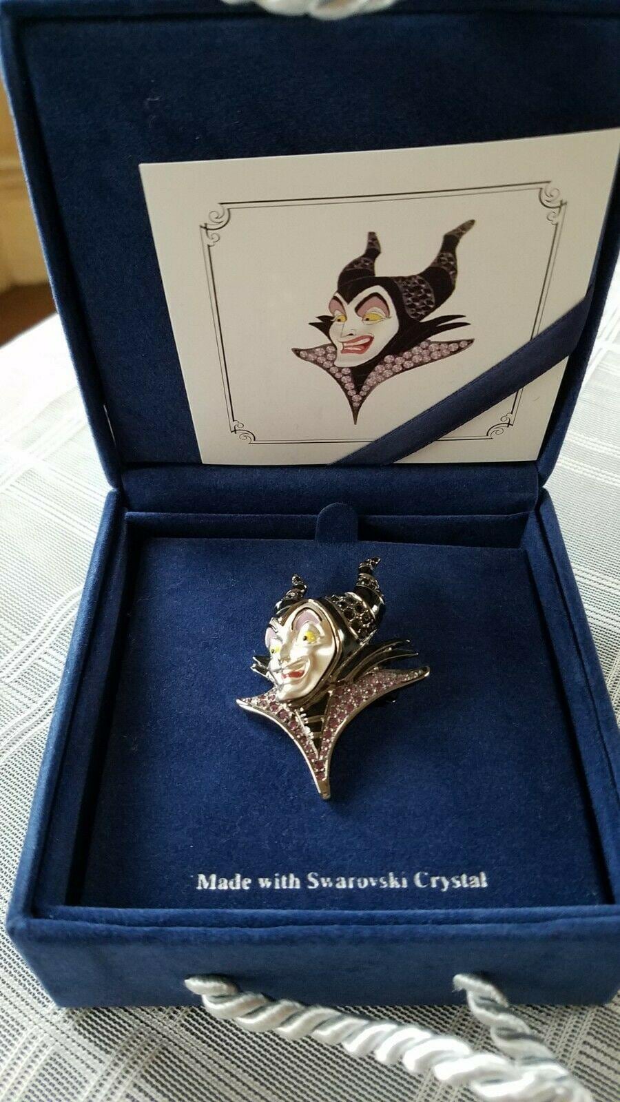 Rare Swarovski Disney Signed Maleficent Evil Queen Villain Pin