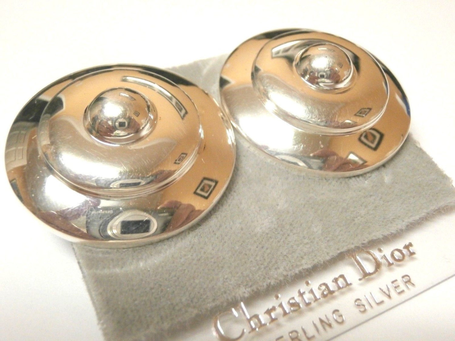 Christian Dior Signed Clip Earrings Sterling Silver S925 Made Etsy