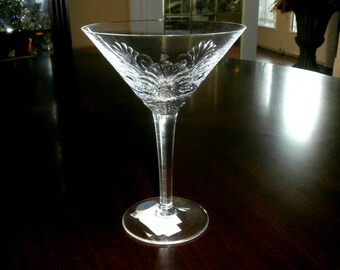 Varga Art Crystal Martini Glass Clear Crystal in Shell Pattern