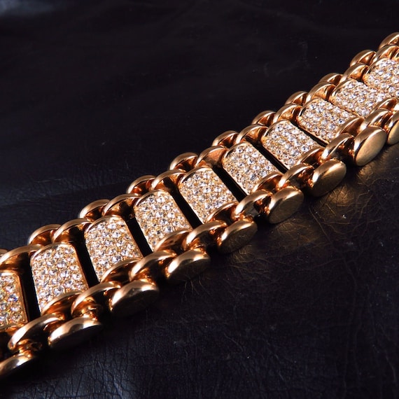 Christian Dior Signed Gold Plated "Buckle"  Brace… - image 3