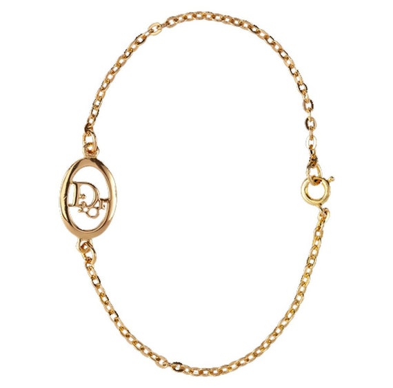 Authentic Christian Dior Symbol Bracelet Gold Plat