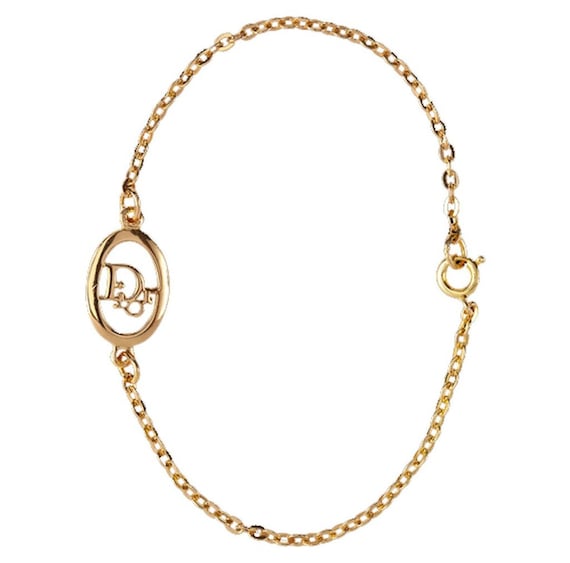 Authentic Christian Dior Symbol Bracelet Gold Plat