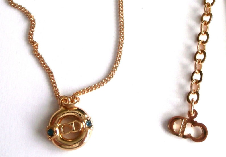 Christian Dior Signed Gold Plated Necklace & CD Monogram Etsy