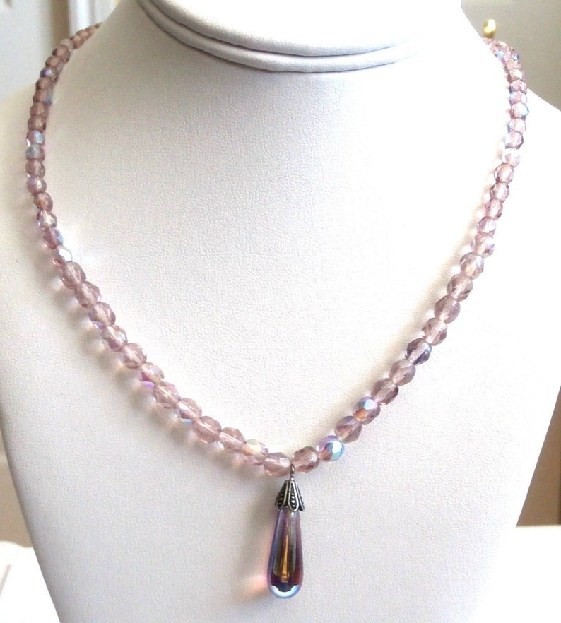 Christian Dior Signed Light Amethyst Crystal Beads Necklace Etsy