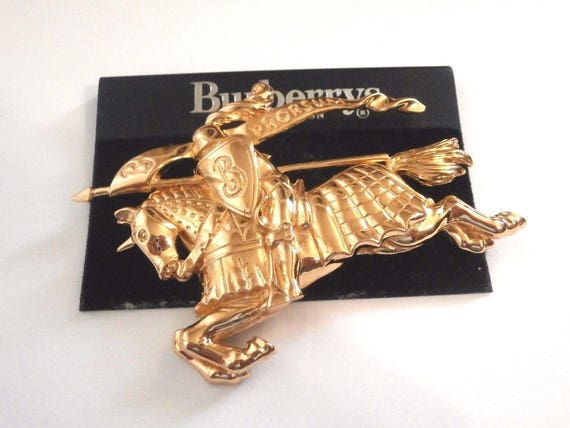 Burberrys of London Equestrian Knight Logo Pin Brooch Gold - Etsy