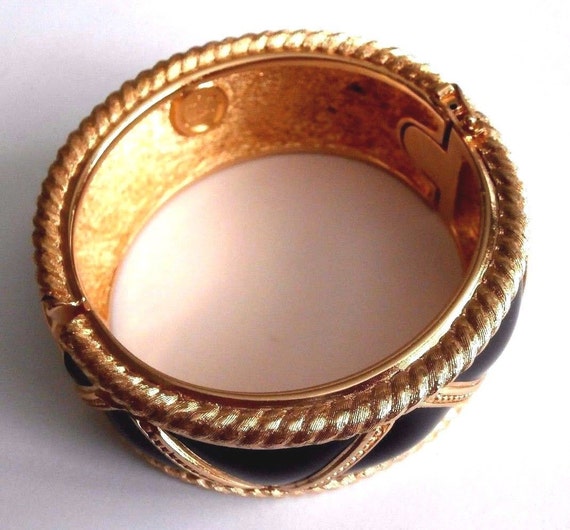 Christian Dior Signed Gold Plated Bracelet with B… - image 3