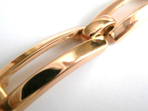 Christian Dior Bracelet Signed 7 1/4" long Gold P… - image 4