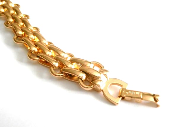 Christian Dior Signed Gold Plated Link Bracelet - image 4