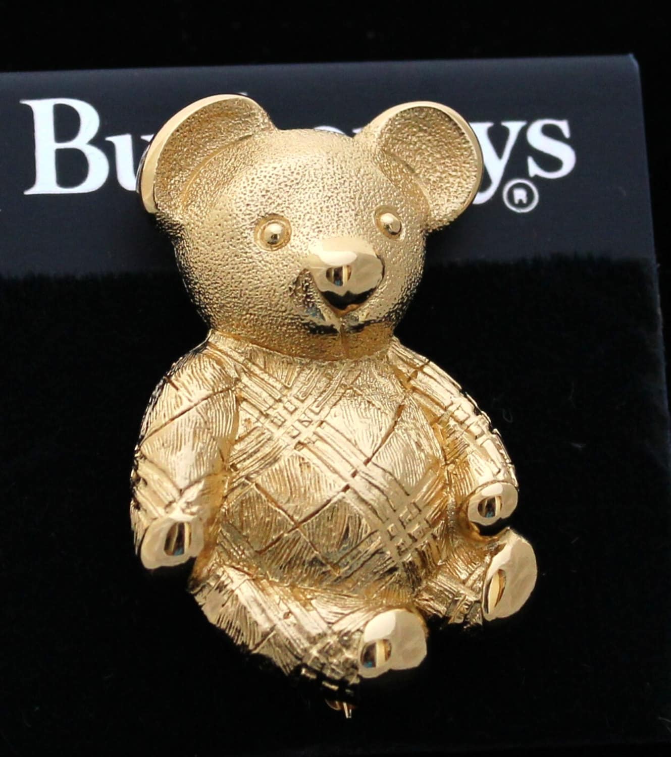 Burberrys バーバリー ゴールド クマ型 ブローチ ヴィンテージ Burberrys of London Signed Gold Plated Bear Pin Brooch: Made in