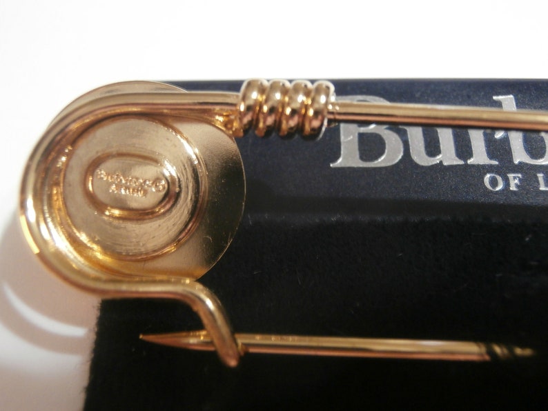Signed Burberrys of London Pin Brooch Gold Plated Kilt Safety Etsy