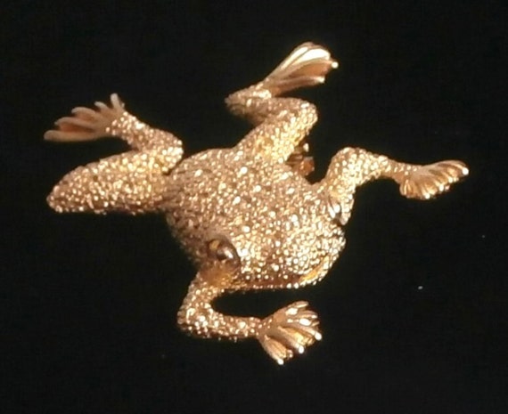 Christian Dior Signed Gold-plated Frog Pin Brooch: Made in USA - Etsy