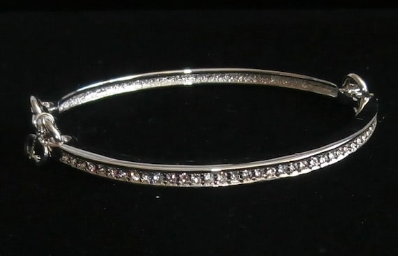 Christian Dior Signed Bracelet Rhodium Plated wit… - image 1