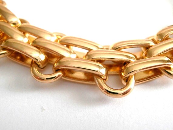 Christian Dior Signed Gold Plated Link Bracelet - image 3