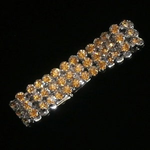 Christian Dior Signed Bracelet with Citrine Austrian Crystals 42 grams w/Dior Logo image 4