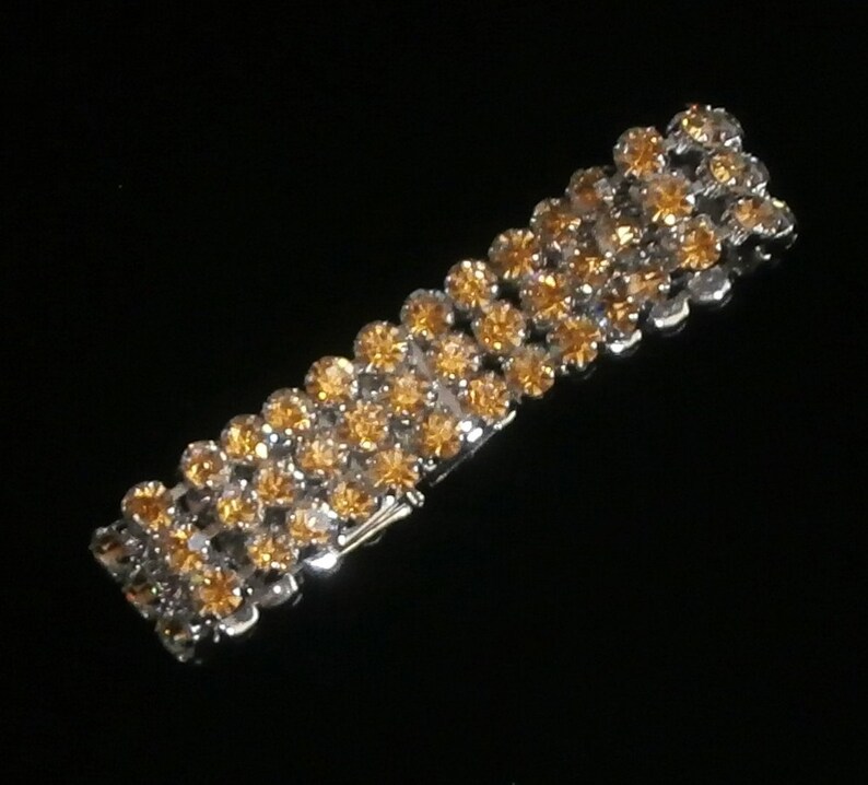 Christian Dior Signed Bracelet with Citrine Austrian Crystals 42 grams w/Dior Logo image 4