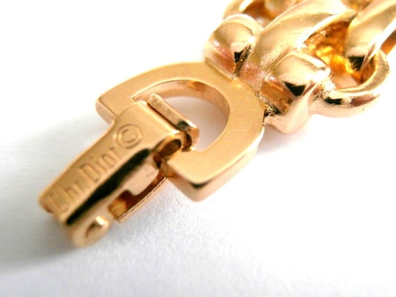 Christian Dior Signed Gold Plated Link Bracelet - image 5