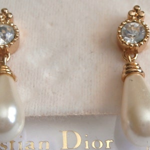 Pearl Christian Dior Earrings - Etsy Canada