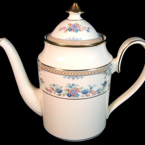 Minton Avonlea Blue Pink; Coffee Pot, Fine Bone China: Made In England