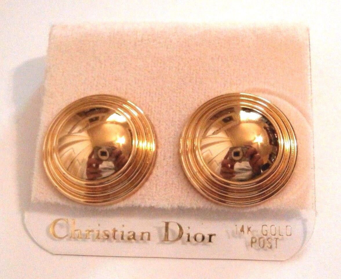 アクセサリー Dior Vintage LOGO Gold pierced earrings Christian Dior Vintage Logo Clip On Earrings Insignia Gold