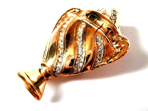 Broche Ancienne Vintage Rochas En Plaque Or - Bijou De Collection D'occasion