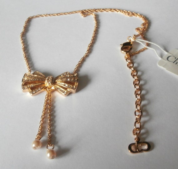 christian dior bow necklace