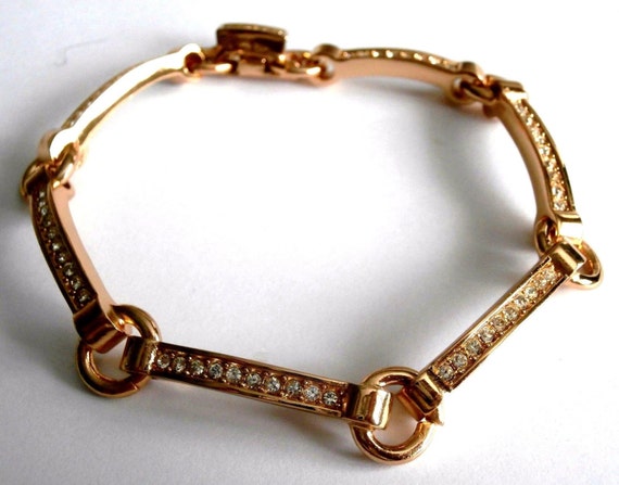 Christian Dior Signed Bracelet Gold Plated set wi… - image 5